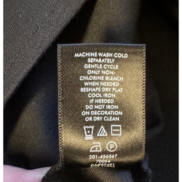 Womens Ann Taylor Black Pearl Embellished Top Size L Career Classic Church Comfy - Picture 6 of 6